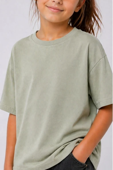 Unisex Basic Kısa Kollu Çocuk T-Shirt - Resim 12