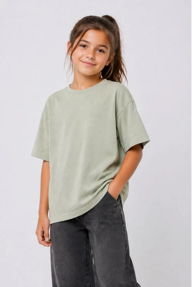 Unisex Basic Kısa Kollu Çocuk T-Shirt - Resim 10