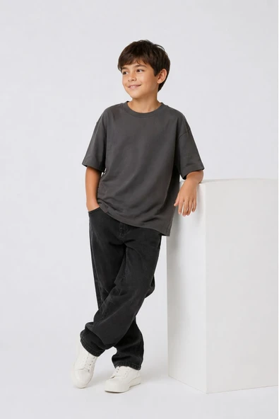 Unisex Basic Kısa Kollu Çocuk T-Shirt - Resim 6
