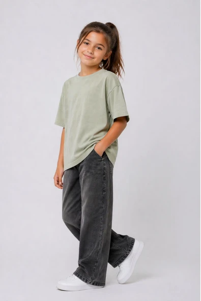 Unisex Basic Kısa Kollu Çocuk T-Shirt - Resim 11