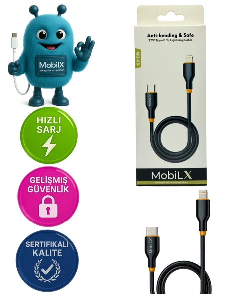 MU-08 27W PD Silikon Type-C to Lightning Hızlı Şarj ve Data Kablosu (1m) ürün görseli 1