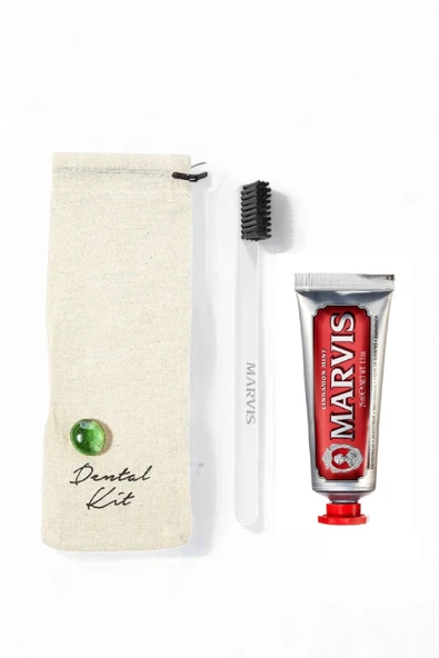 Marvis Cinnamon Mint Diş Macunu 25 ml + Yumuşak Beyaz Diş Fırçalı Dental Kit ürün görseli 1