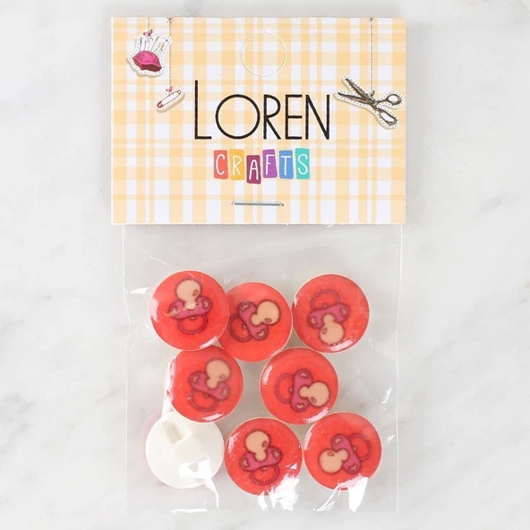 Loren Crafts 8'li Emzik Düğme - 1012 ürün görseli 1