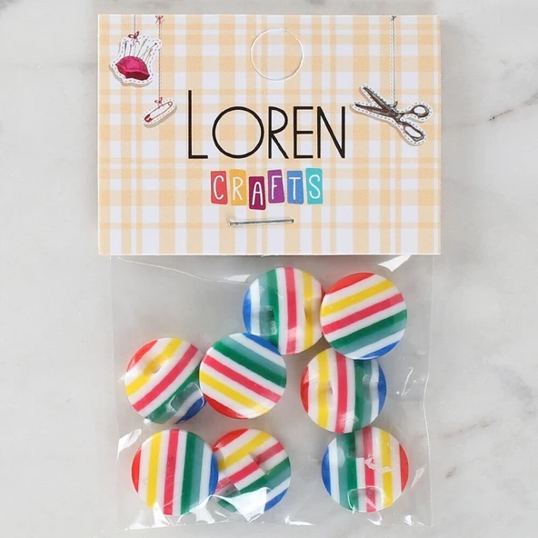 Loren Crafts 8'li Desenli Düğme - 1097 ürün görseli 1