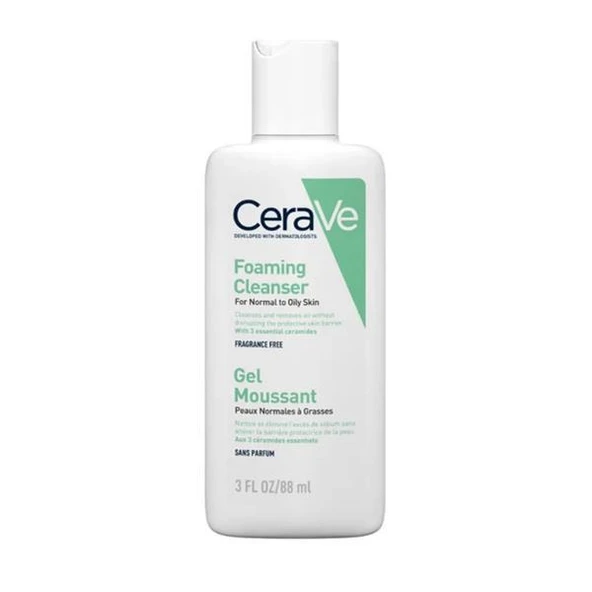 Cerave Normal ve Yağlı Ciltler İçin Köpüren Temizleyici 88 ml ürün görseli 1