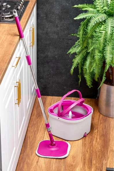 Çift Kovalı Otomatik Mop Temizlik Seti | Temiz & Kirli Su Ayrışmalı, Kendini Sıkan Mikrofiber Paspas ürün görseli 1
