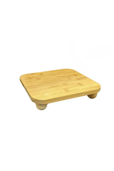 BAMBU TOP AYAKLI KARE SUNUM VE KESİM PANOSU ürün görseli 1
