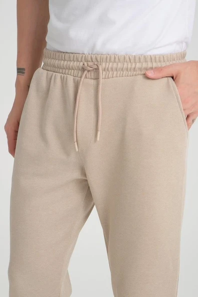 Premium Oxford Örme Regular Fit Duble Paça Erkek Pantolon- Bej - Resim 2