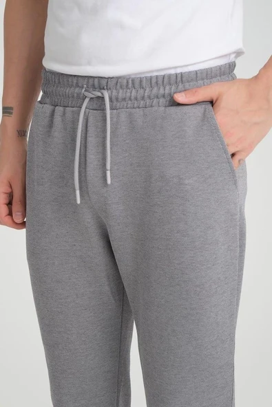 Premium Oxford Örme Regular Fit  Duble Paça Erkek Pantolon- Gri - Resim 2