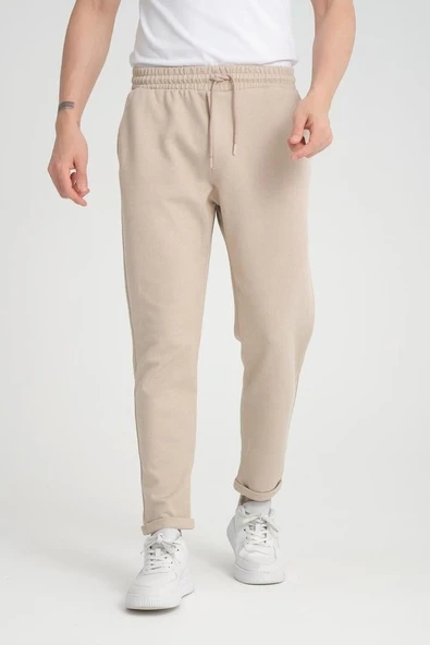Premium Oxford Örme Regular Fit Duble Paça Erkek Pantolon- Bej - Resim 8