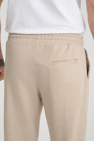 Premium Oxford Örme Regular Fit Duble Paça Erkek Pantolon- Bej - Resim 3