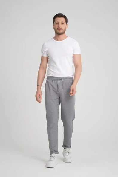 Premium Oxford Örme Regular Fit  Duble Paça Erkek Pantolon- Gri - Resim 5