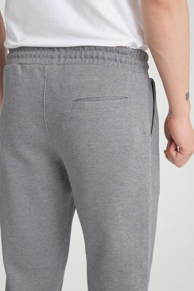 Premium Oxford Örme Regular Fit  Duble Paça Erkek Pantolon- Gri - Resim 7