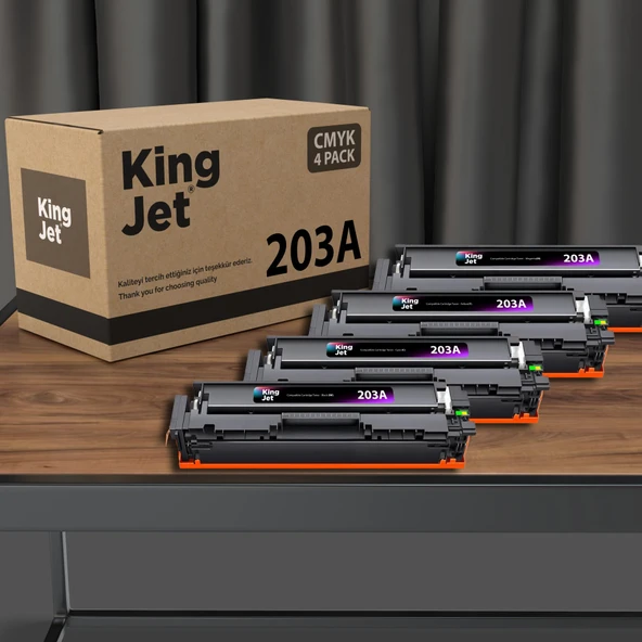 Kingjet Hp Uyumlu 203A Standart Kapasiteli 4 Renk (Takım) Muadil Toner Çipli | CF540A, M254 ürün görseli 1