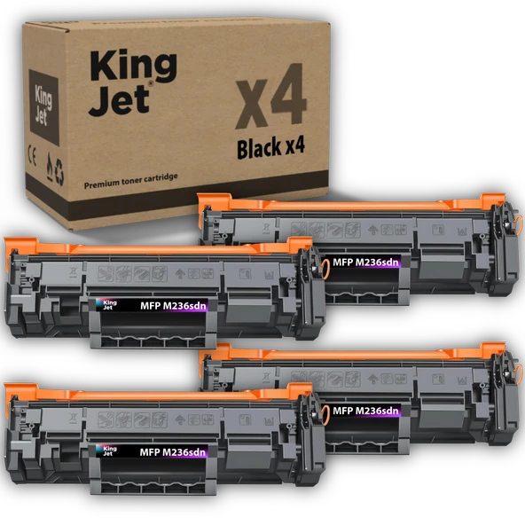 Kingjet Hp Uyumlu MFP M236sdn Standart Kapasiteli (4'lü Paket) Muadil Toner Çipli | (136A) W1360A ürün görseli 1