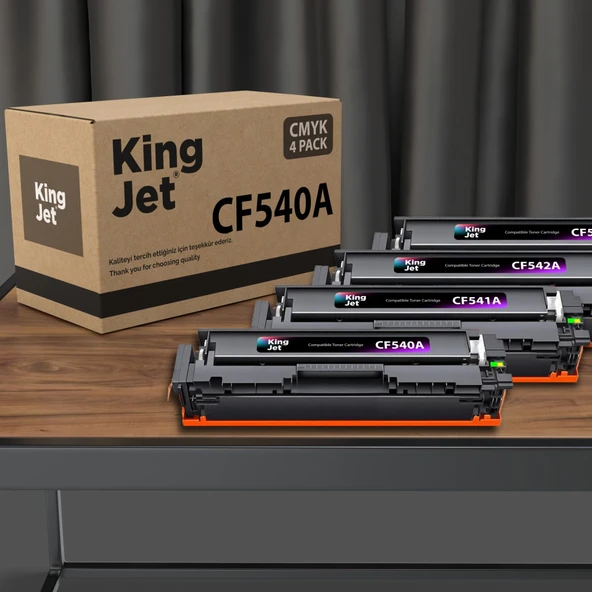 Kingjet Hp Uyumlu CF540A Standart Kapasiteli 4 Renk (Takım) Muadil Toner Çipli | CF540A ürün görseli 1
