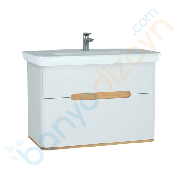 Vitra Sento Çift Çekmeceli Lavabo Dolabı, Ayaksız, 100 Cm, Mat Beyaz, 60826 ürün görseli 1
