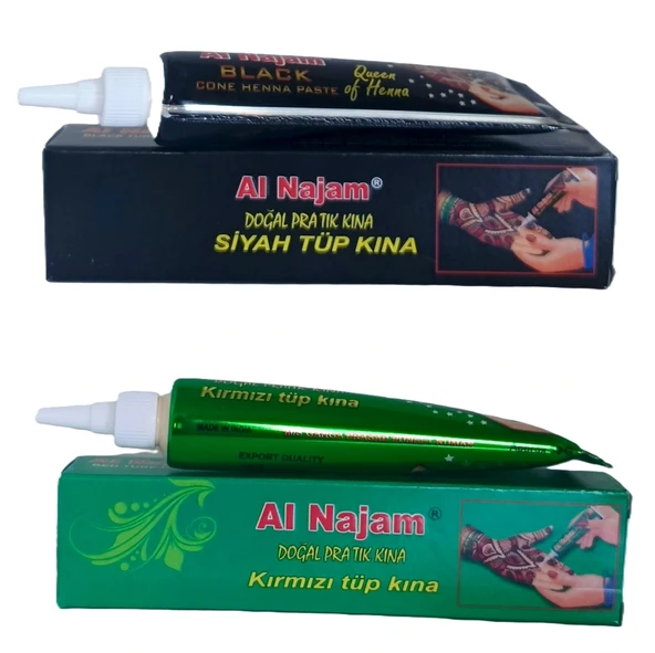 Kızıl (Kırmızı) Doğal Tüp Kına 30 gr +Siyah Doğal Tüp Kına 30 gr Pratik kına ürün görseli 1