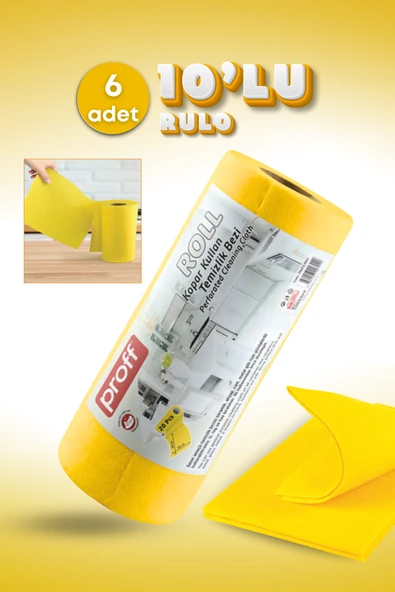 1 Adet 10'lu Rulo %100 Mikrofiber Kopar Kullan Çok Amaçlı Temizlik Bezi - Ekonomik ve Pratik Hijyen ürün görseli 1