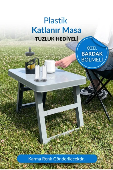 Katlanabilir Bardak Bölmeli Masa Piknik Masası Plastik Masa Taşınabilir Masa-1. Sınıf Kalite ürün görseli 1