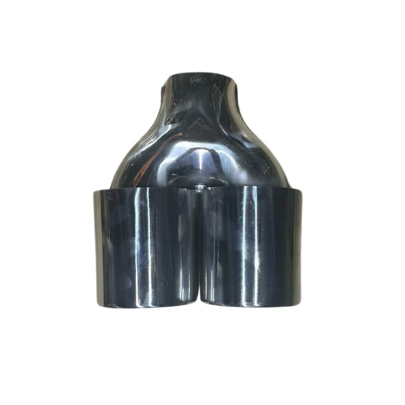 Krom 2’li Yuvarlak Model 90 mm Egzoz Ucu  Paslanmaz Çelik & Sportif Tasarım ürün görseli 1