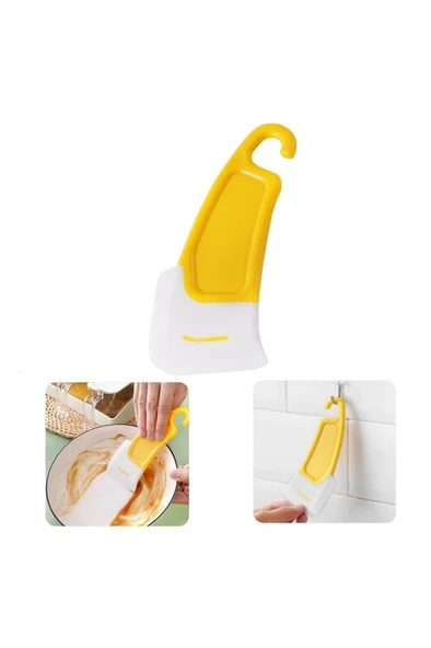 Çizmez Silikon Bulaşık Kazıyıcı Spatula Fırça Tava Tepsi Ocak Yağ Leke Temizleme Hamur Spatulası ürün görseli 1