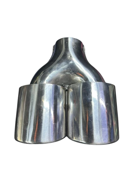 Krom 2’li Elips Model 90 mm Egzoz Ucu  Paslanmaz Çelik & Sportif Tasarım ürün görseli 1