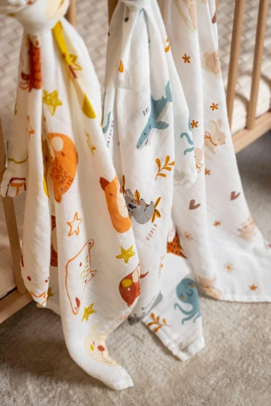 Cotton Collection Bebek 3'lü Müslin Set Douce - Resim 5