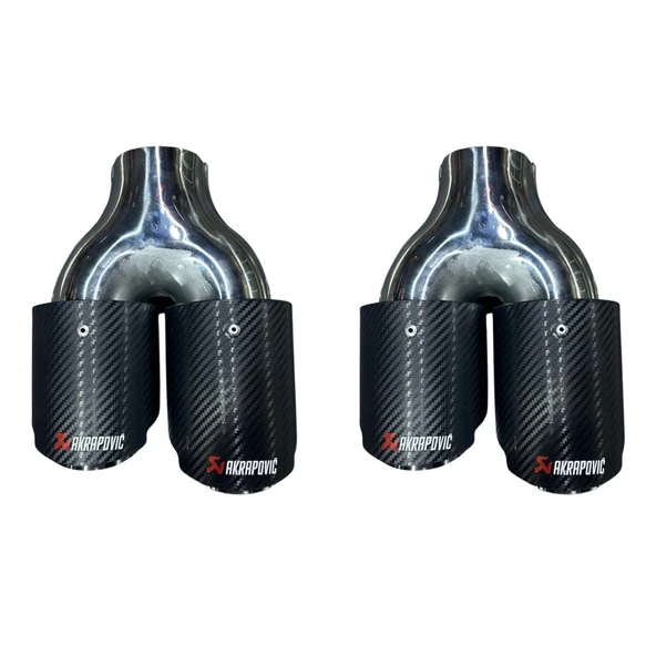 Akrapovic 90 mm Çiftli Egzoz Ucu  Sağ & Sol Takım  Sportif & Paslanmaz Çelik ürün görseli 1