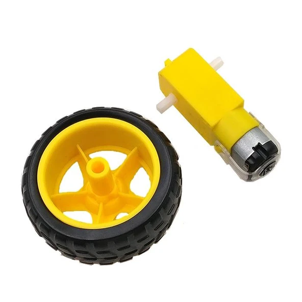 6V 250 RPM Sarı Motor ve Tekerlek Seti ürün görseli 1