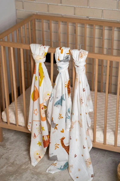 Cotton Collection Bebek 3'lü Müslin Set Douce - Resim 6