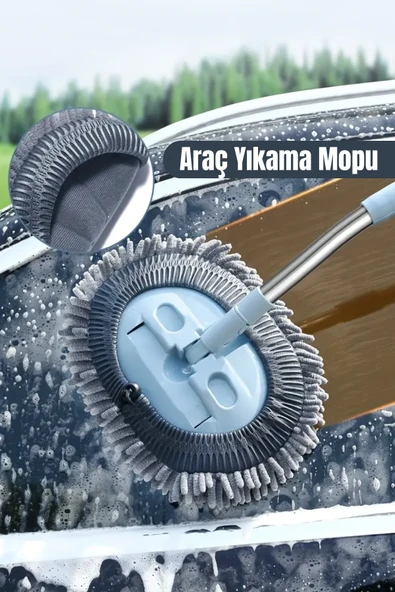 Çok Fonksiyonlu Mikrofiber Araba Yıkama Fırçası Teleskopik Uzun Saplı Detay Fırçası Oto Mopu ürün görseli 1