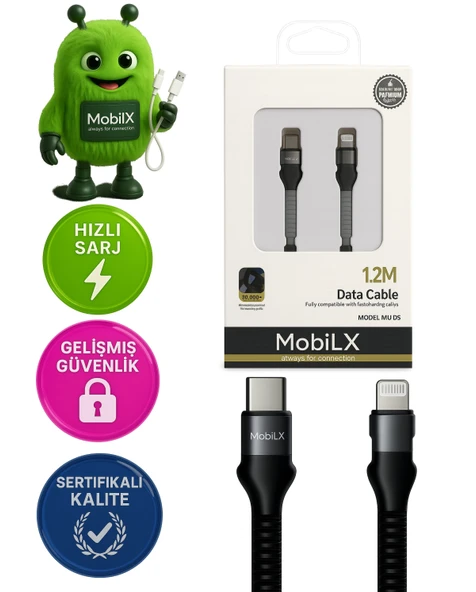 iOS Uyumlu Lightning Şarj Kablosu – 1.2 Metre | Model: MU-05 ürün görseli 1