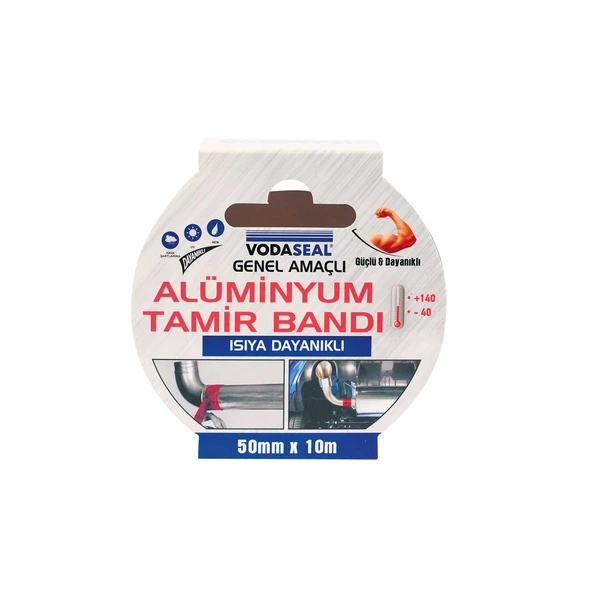 Vodaseal Alüminyum Tamir Bandı 50 mm x 10 mt Isıya Dayanıklı ürün görseli 1