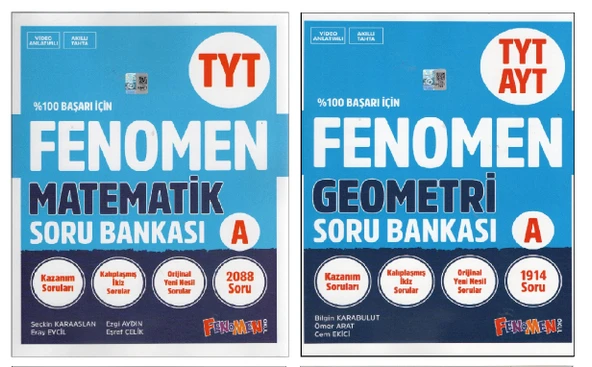 Fenomen TYT Matematik + Geometri TYT - AYT Soru Bankası (2 Kitap) ürün görseli 1