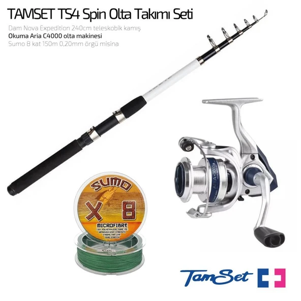 TAMSET Aria 40 Nova Expedition 240cm 20-40g Spin Olta Takımı TS4 ürün görseli 1