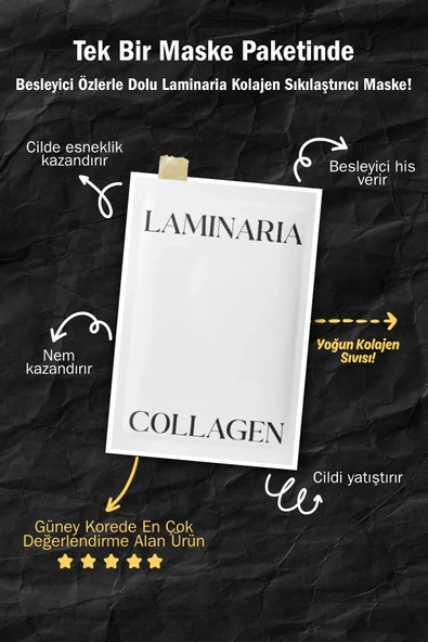 Kolajen ve Aljinik Asit Etkisi ile Yaşlılık Karşıtı LAMINARIA Kolajenli Kore Kağıt Yüz Maskesi> ürün görseli 1