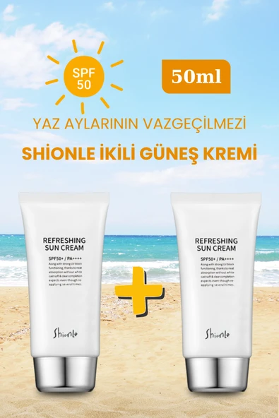 İkili Ferahlatıcı Etkili SPF50+ PA++++ Güneş Kremi | Su Bazlı, Yağsız, Yüksek Koruma / Serinletici Güneş Koruyucusu 50ml> ürün görseli 1