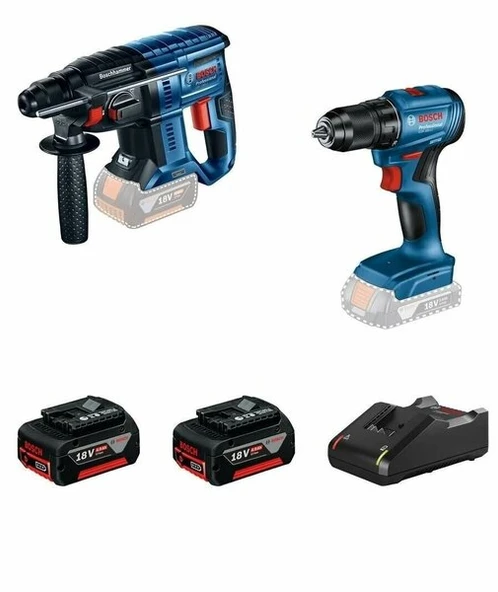 BOSCH 0615990N20 Gbh 180-Lı Akülü Kırıcı Delici+ Gsr 185-Lı Akülü Vidalama İkili Set Karton Kutu ürün görseli 1