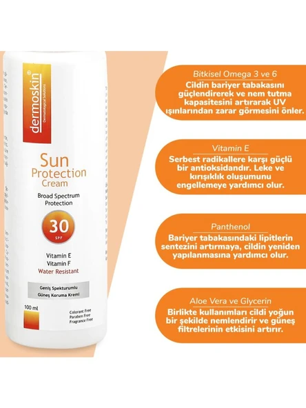 Dermoskin Sun Protection Cream SPF30+ 100 ML - Resim 2