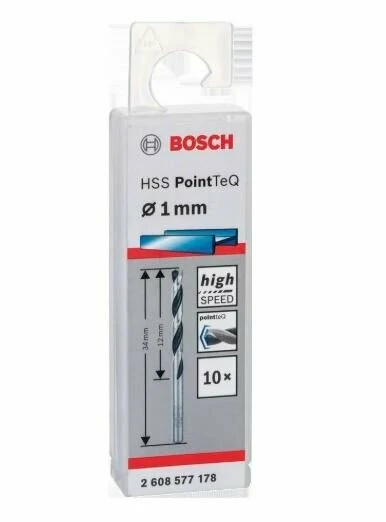 BOSCH 2608577178 Hsspointteq Metal Matkap Ucu 1,0 mm 10'Lu ürün görseli 1