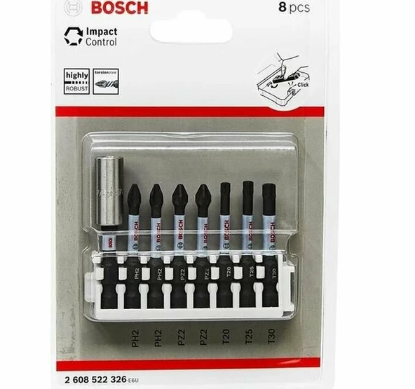BOSCH 2608522326 Impact Vidalama Ucu St+Ph/Pz/T*50 mm 8'Li ürün görseli 1