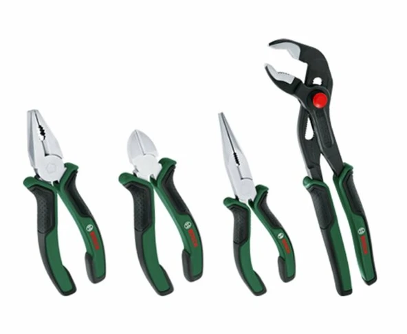 BOSCH 1600A02W7K Pense Seti 4 Parça (Kargaburun, Yan Keski, Pense, Boru Anahtarı) ürün görseli 1