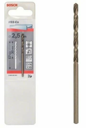 BOSCH 2608585841 Hss-Co 2,5*57 mm Metal Matkap Ucu ürün görseli 1