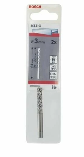 BOSCH 2608585911 Hss G-Metal Matkap Ucu 3*61 mm (2 Li Paket) ürün görseli 1