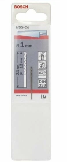 BOSCH 2608585838 Hss-Co Matkap Ucu 1*34 mm 1'Li Paket ürün görseli 1