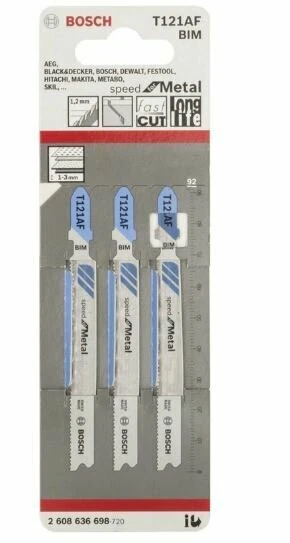 BOSCH 2608636698 Dekupaj Testere Bıçağı Agzı T121Af 3Pc ürün görseli 1