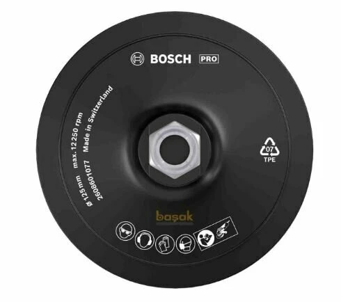 BOSCH 2608601077 Kağıt Zımpara Tabanı M14 Pıtraklı 125 mm ürün görseli 1