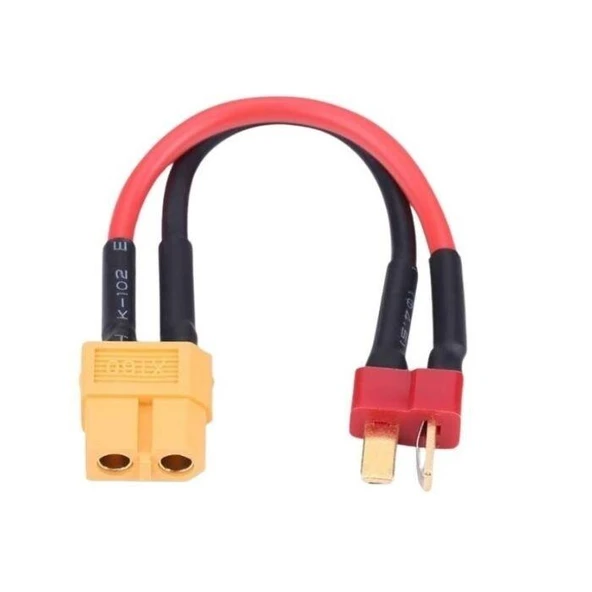 XT60 Dişi - T Konnektör Erkek Dönüştürücü Kablo 10 cm ürün görseli 1