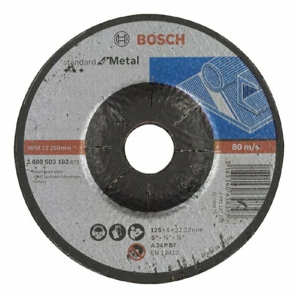 BOSCH 2608603182 125*6 mm Standartfor Metal Taşlama Taşı ürün görseli 1